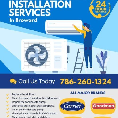Air conditioner flyer poster template