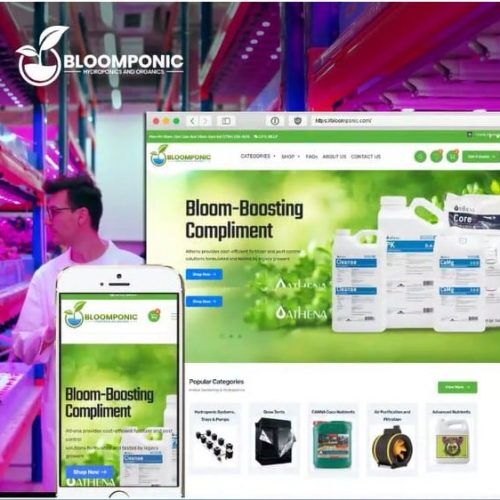 Bloomponic Hydroponics website design example