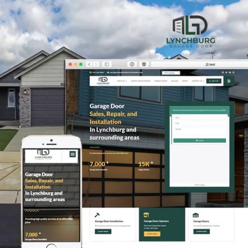 Garage door services website design example